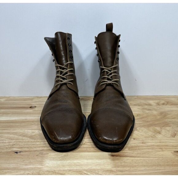 Gucci Boot Men’s Size 10 E Brown Leather Cap Toe Military Classic Ankle Tom Ford - Picture 2 of 11